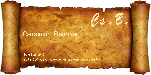Csomor Barna névjegykártya