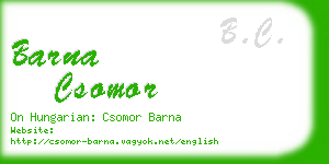barna csomor business card